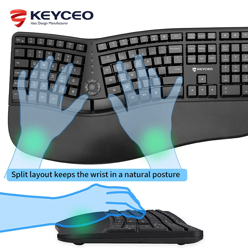 KY-K880 ODM 人間工学に基づいた分割キーボード - Keyceo