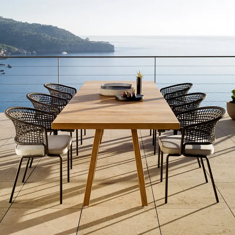 Dining Furniture Outdoor Patio Rectangular Modern PE Rattan Garden Dining Table Set HS-D3001-1682217491529652 1