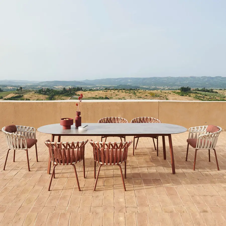 Luxury Outdoor Dining Table Chair Durable Aluminum Modern Garden Furniture Patio Table And Chair Set HS-D3010 1