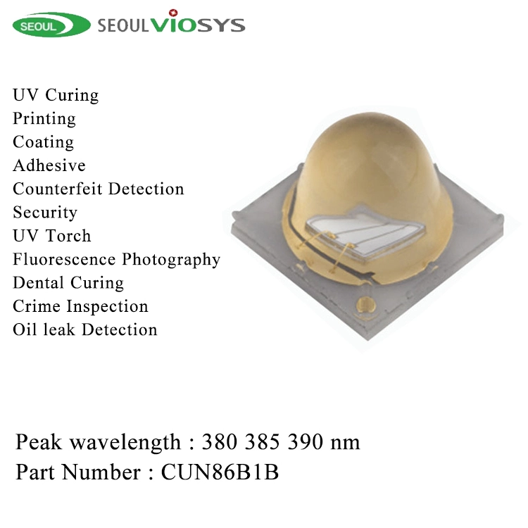Seoul Viosys SVC 380nm 385nm 390nm UV LED ליישום מכונת חשיפה CUN86B1B 1