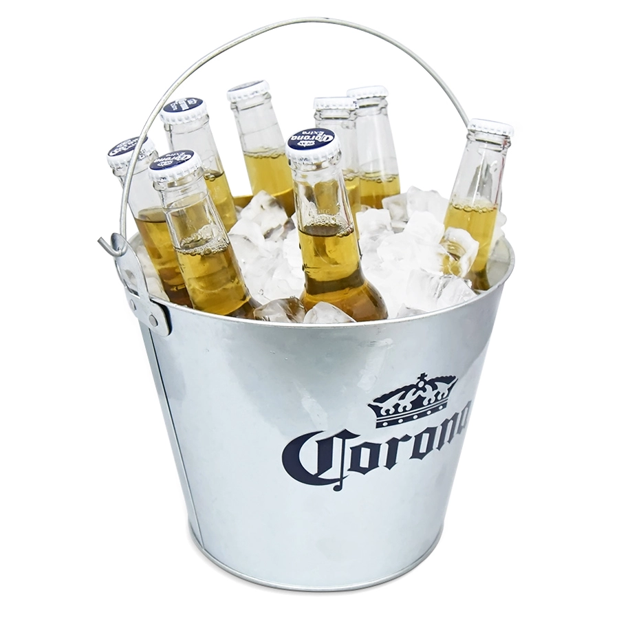 5l Ice Bucket Galvanized Iron Beer Bucket Can Customized Logo 1
