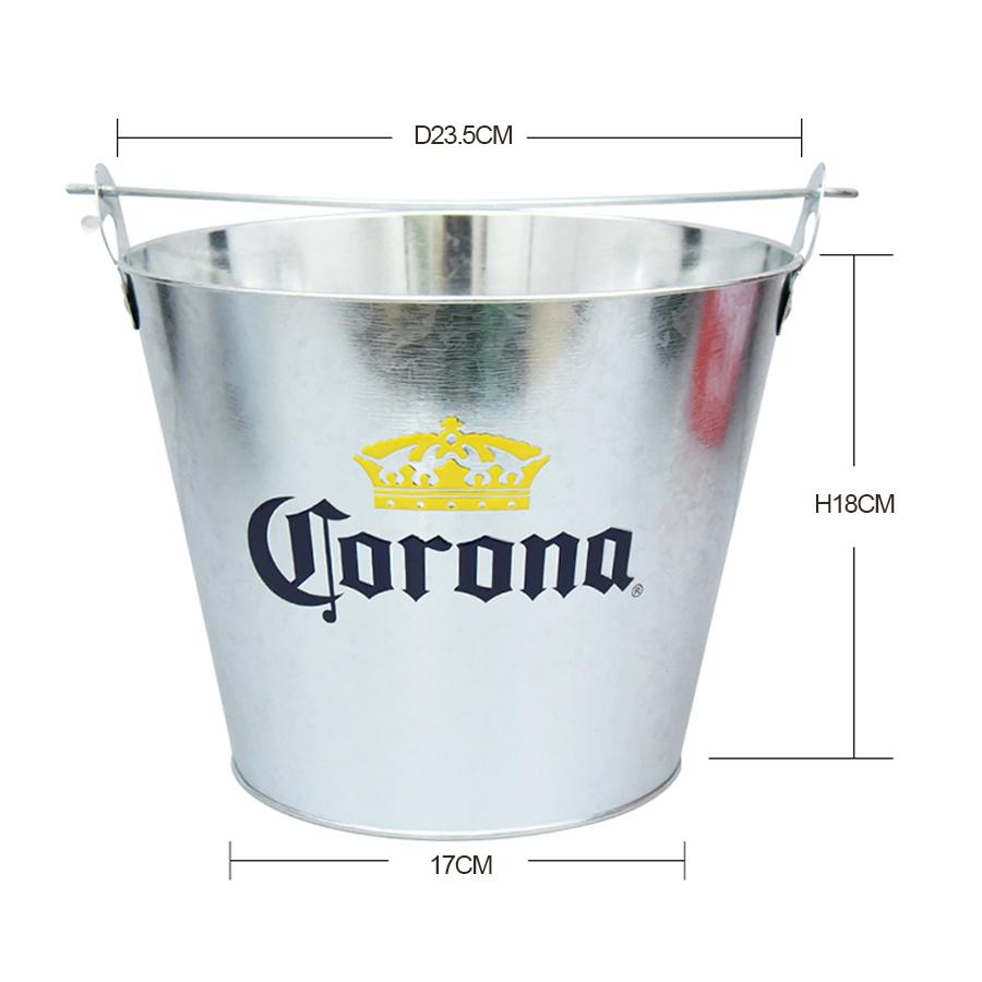5 l Eiskübel aus verzinktem Eisen, Bierkübel, individuelles Logo 5
