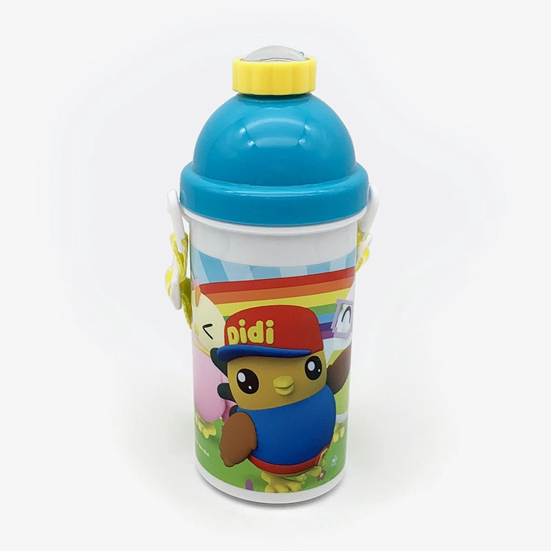 500 ml enfants paille bouteille à boire personnage de dessin animé retour à l'école pique-nique enfants bouteille d'eau (45024) 1