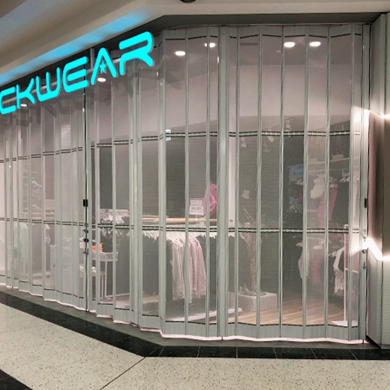Aluminum Perforated Folding Grilles Doors| Commercial Side Sliding Closures 1