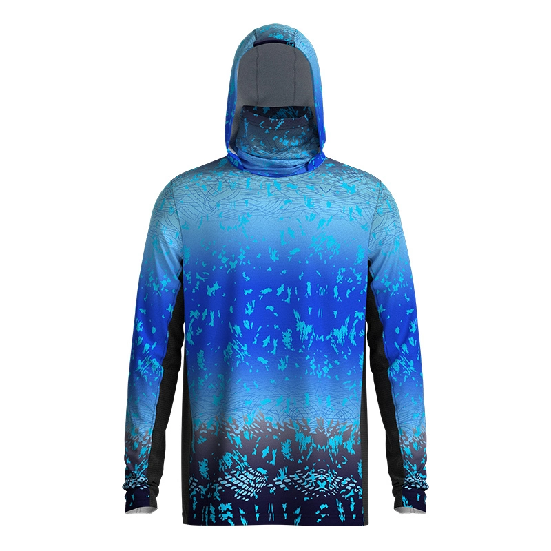 Sudadera con capucha de pesca de rendimiento con máscara facial UPF50 Camisa de protección solar con capucha de manga larga KZ01 DERY 1