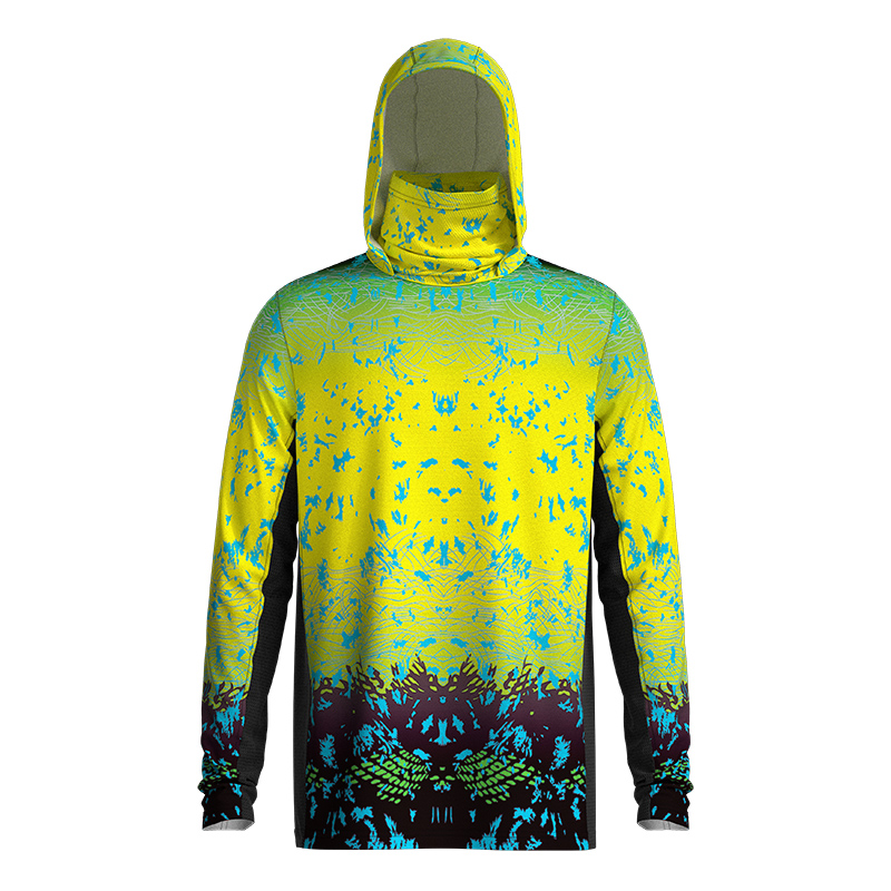 Performance Fishing Hoodie with Face Mask UPF50 Sunblock Shirt Hooded