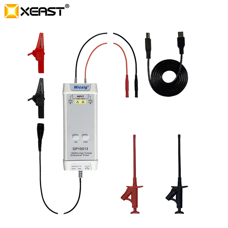 Micsig DP10013 시리즈 1300V 100MHz 고전압 차동 프로브 DP-10013 키트 3.5ns 상승 시간 50X / 500X 감쇠율 1
