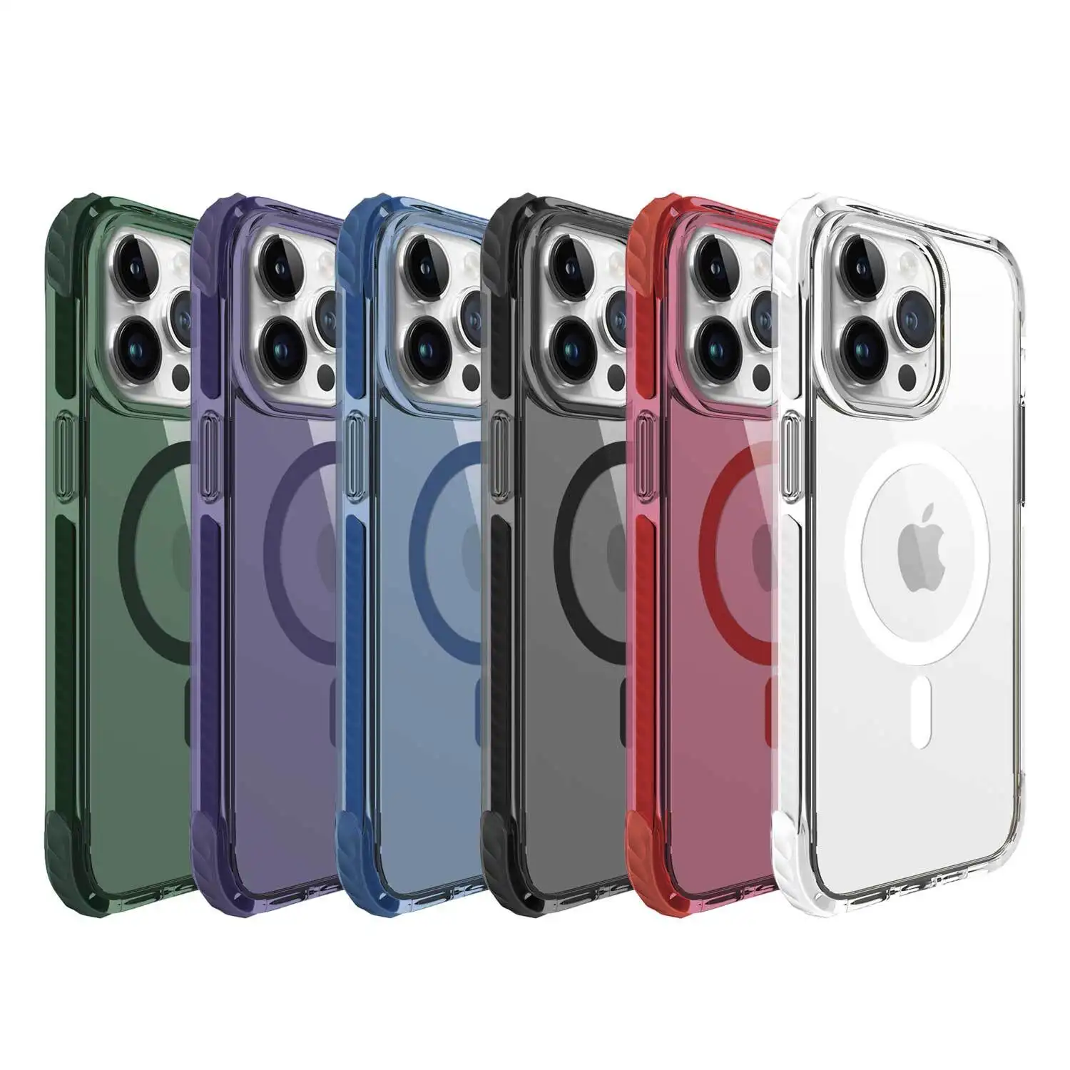 Transparent Custom Phone Case White/rose/purple/black/blue/green by 2