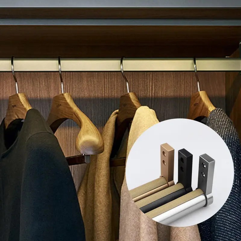 Hot Selling Cupboard Hanging Rail Black/Gold/Silver/customizable for Furniture 5