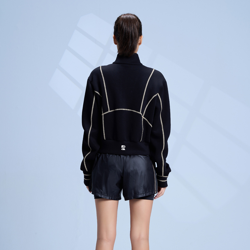 Sweat à capuche noir confortable pour loisirs quotidiens avec fermeture éclair complète et contraste de couleur
- SOLEIL DE LA ROUTE 4