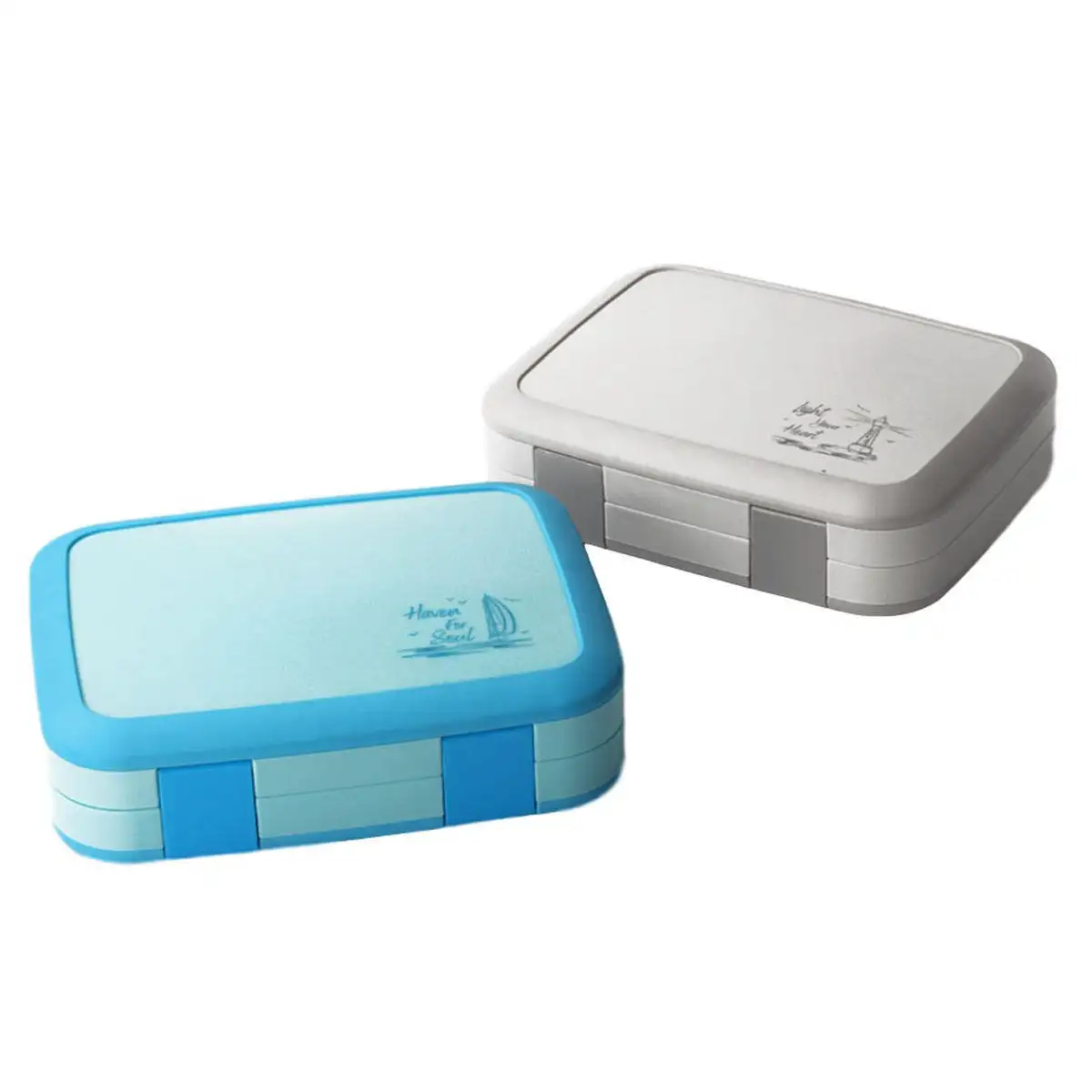 Plastic Lunch Box with Compartments for for Microwave Use, Green Pp 3