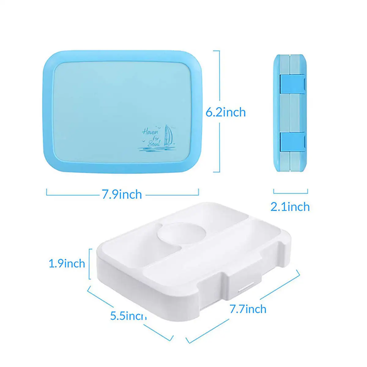 Plastic Lunch Box with Compartments for for Microwave Use, Green Pp 4
