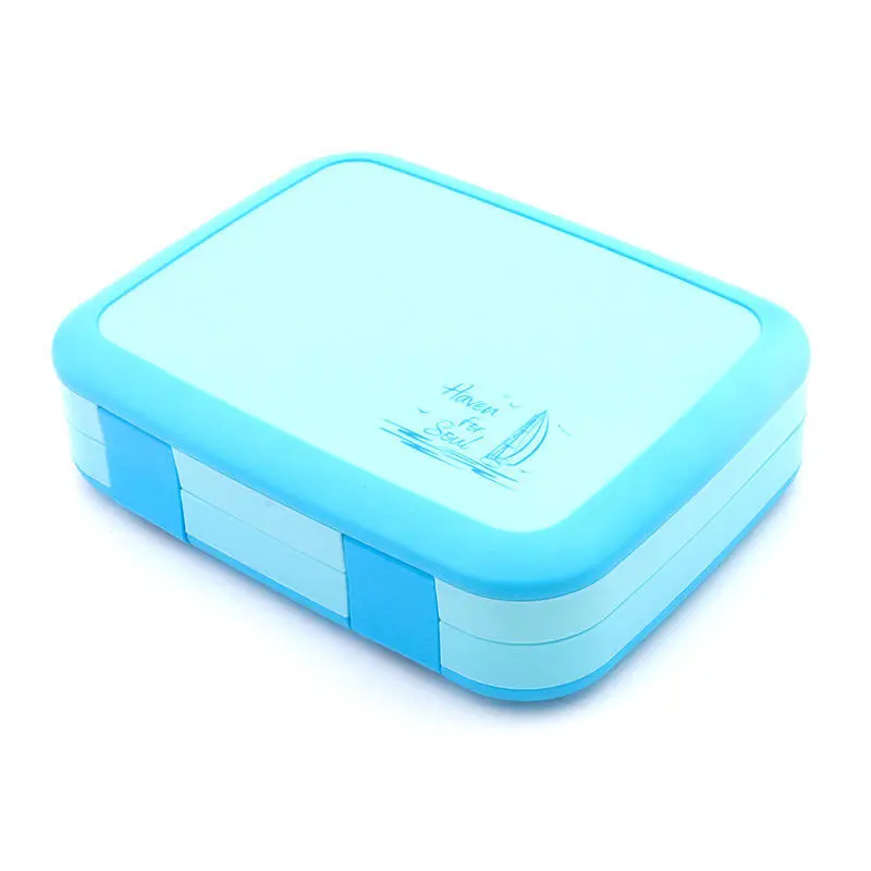 Kuaihong - ロック蓋付きプラスチック弁当箱 5 取り外し可能なコンパートメント 800ml 1