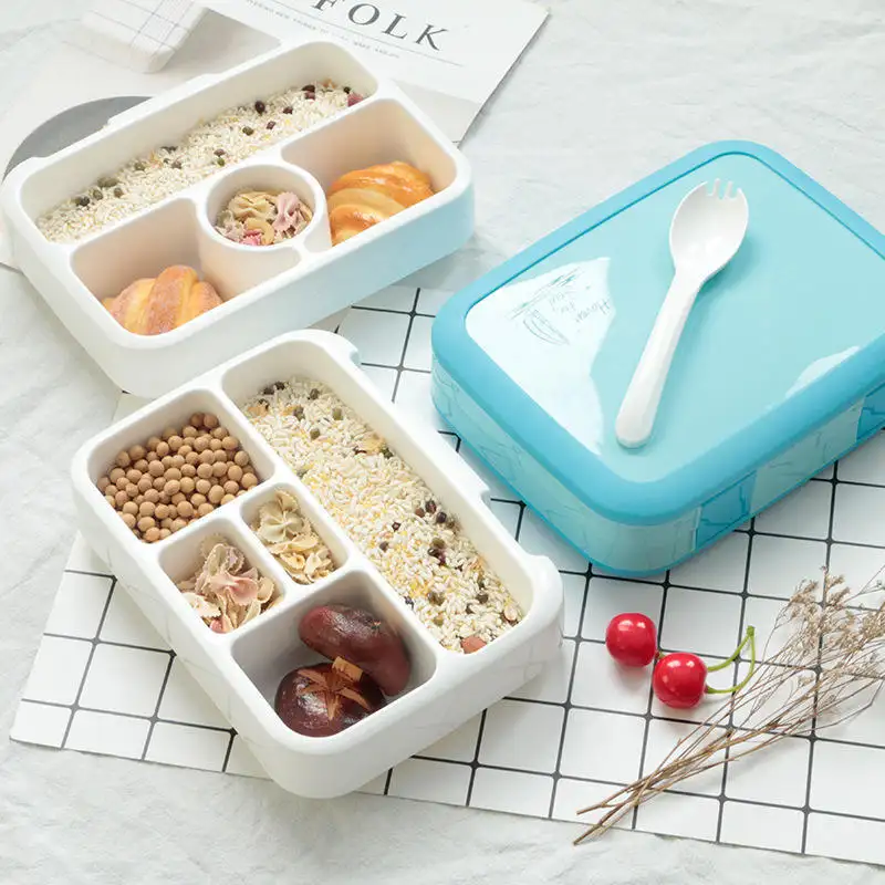 Plastic Lunch Box with Compartments for for Microwave Use, Green Pp 7