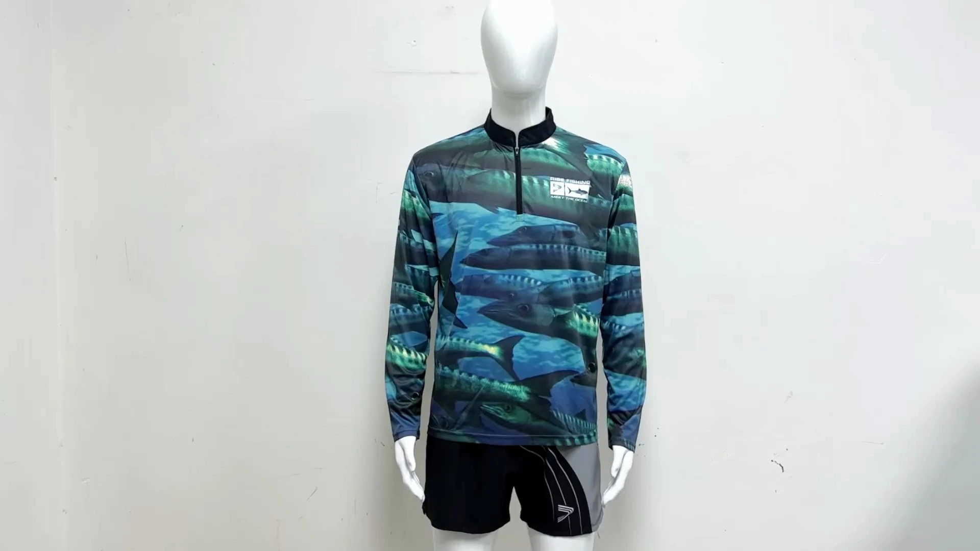 Rise Custom Fishing Zip T Shirts UV Long Sleeve Fishing Shirts 1
