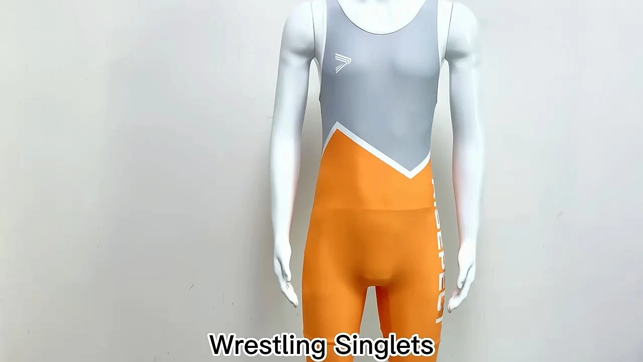 Rise 2.0 Wrestling Singlets Wrestling Uniform Wholesale Grayish Yellow 1