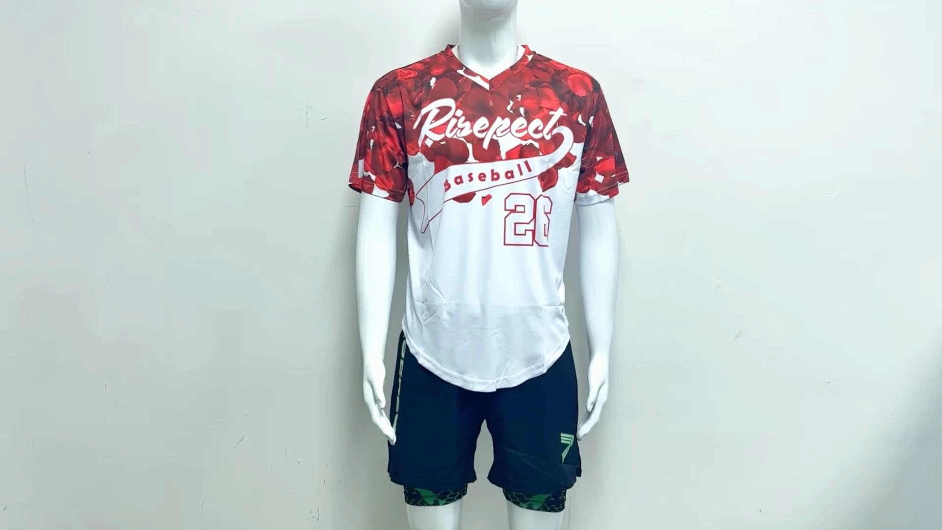 Rise Custom Baseball Shirts Baseball Team Shirts Wholesale Rose White 1