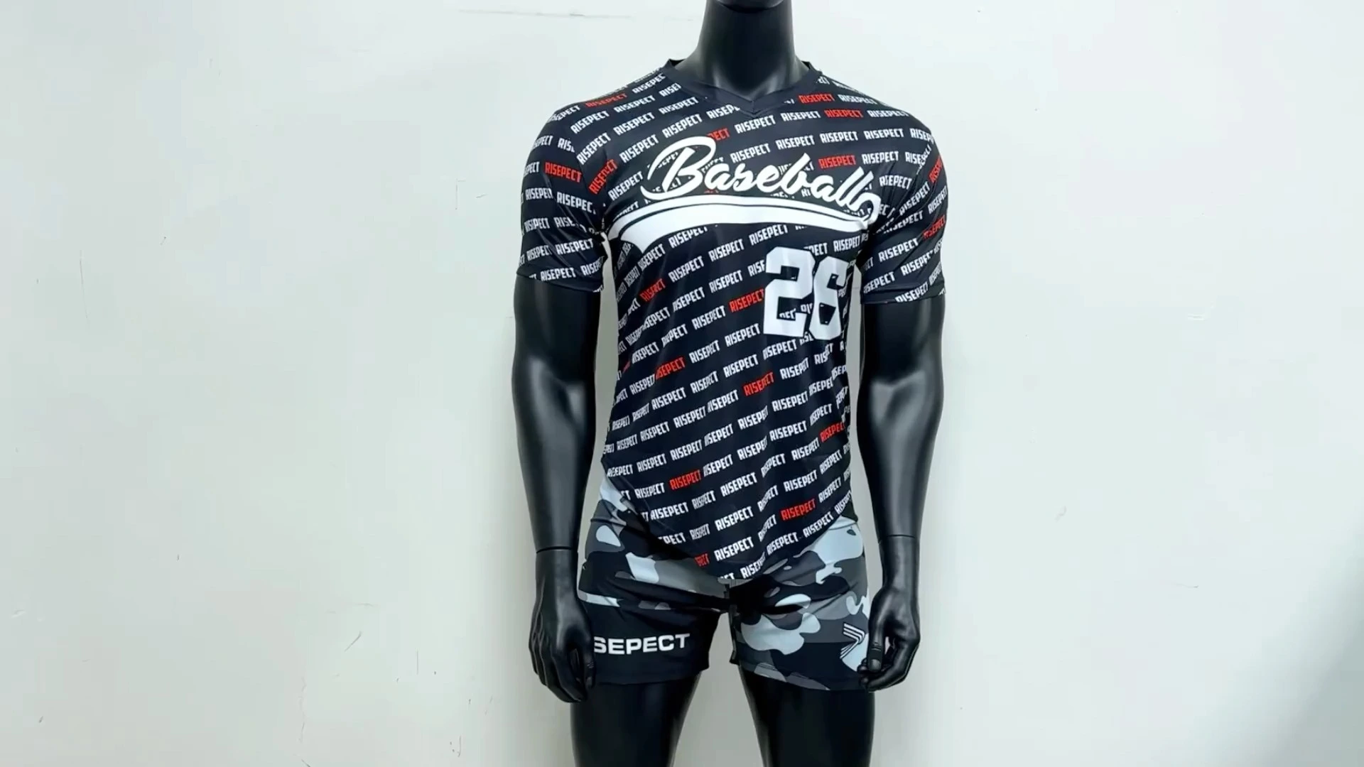 Rise Custom Baseball Shirts Baseball Team Shirts Wholesale Black text 1