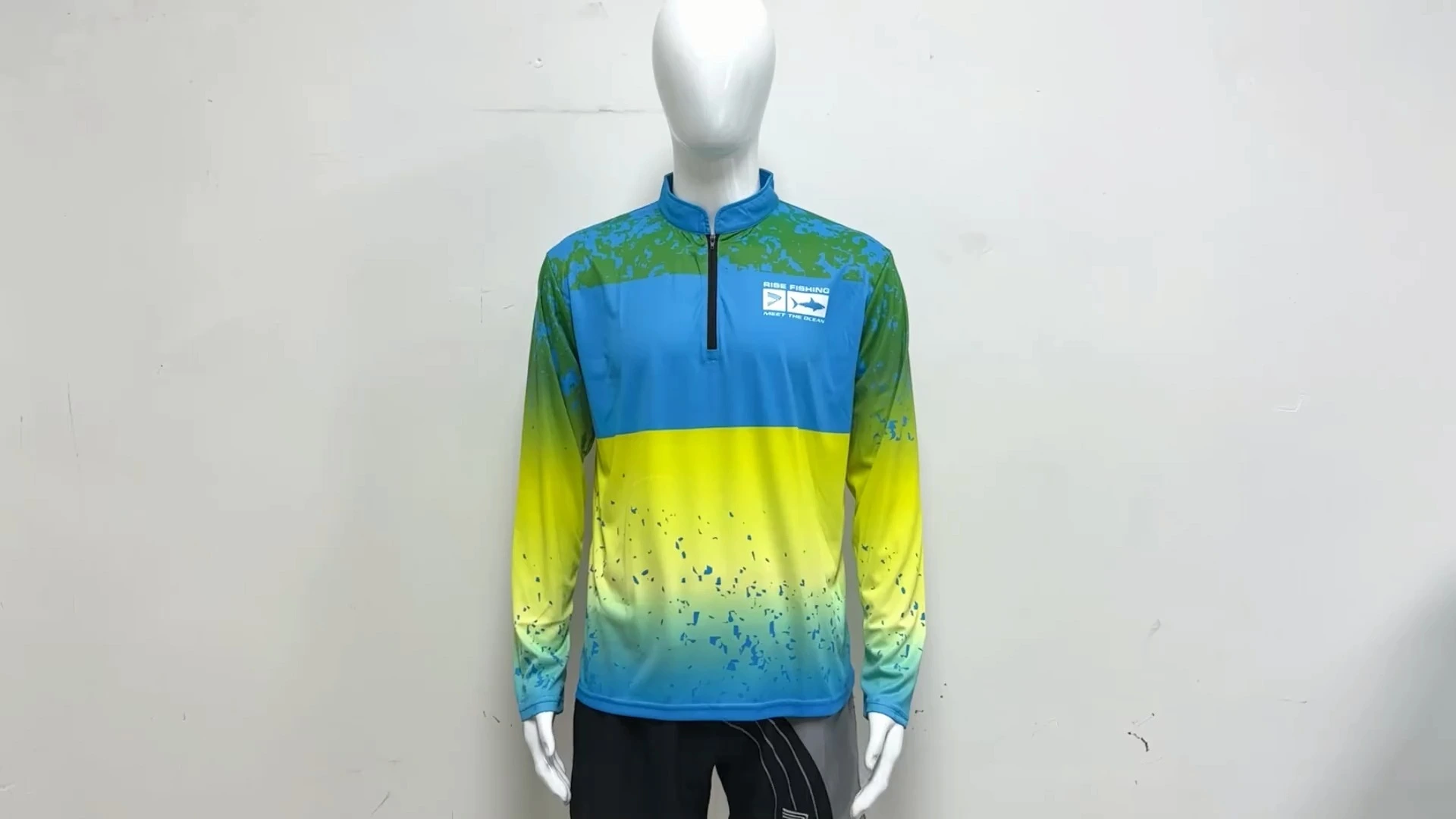 Rise Quarter zipper Fishing T Shirts Tricolor 1