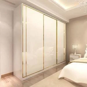 ตู้เสื้อผ้าประตูบานเลื่อนที่ทันสมัยเรียบง่าย: LUXE & สีสวยสง่า 1