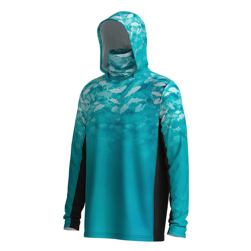 UPF 50+ Men’s UV Sun Protection Long Sleeve Performance Fishing Hoodie