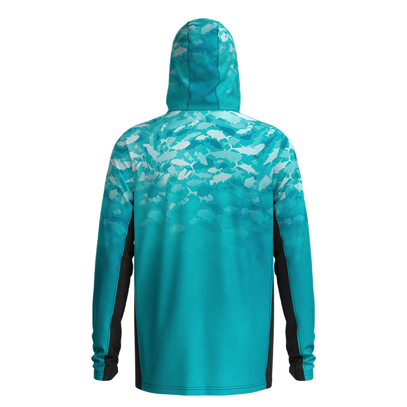 UPF 50+ Men’s UV Sun Protection Long Sleeve Performance Fishing Hoodie