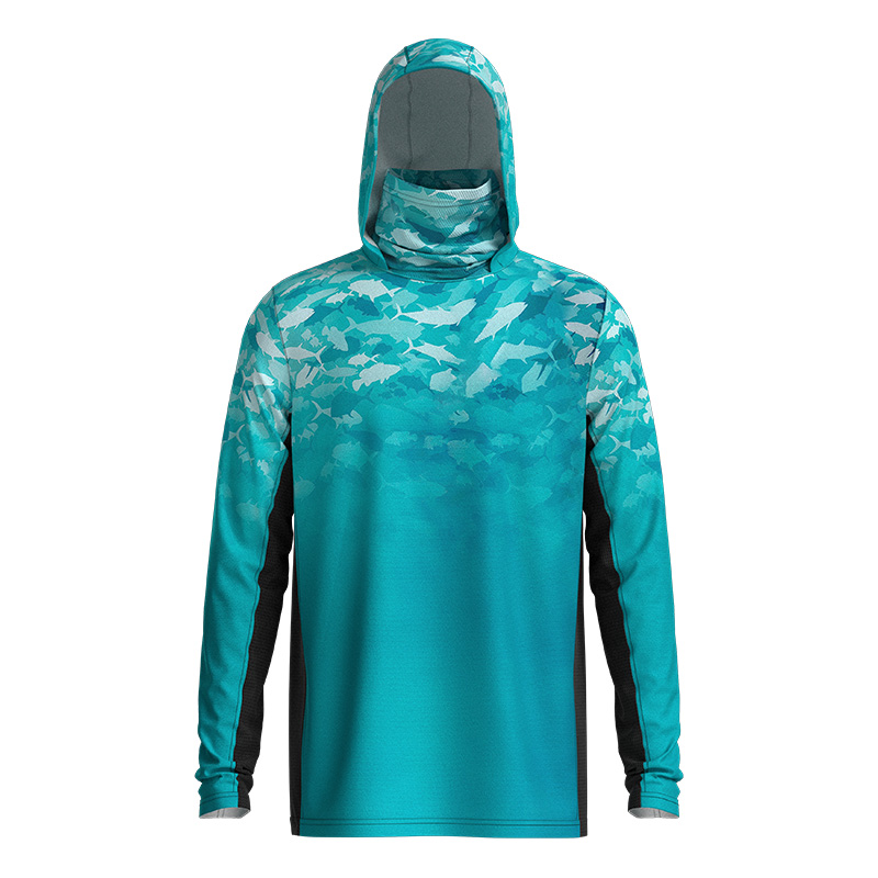UPF 50+ Men’s UV Sun Protection Long Sleeve Performance Fishing Hoodie