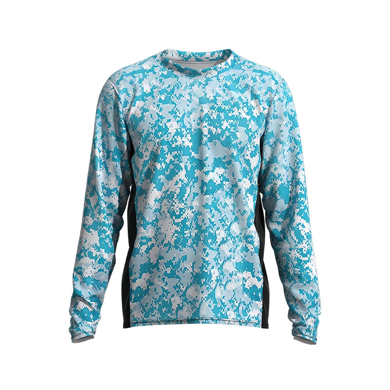 Camisas de pesca UPF 50 camufladas de manga comprida moletons de secagem rápida YLKJ02 1