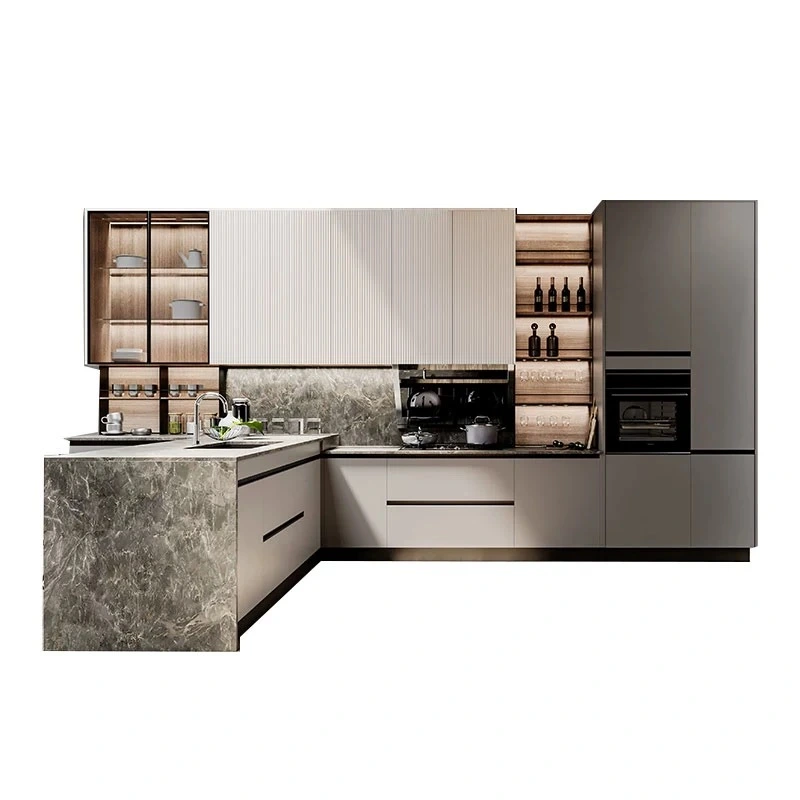 Modern Aluminum Alloy Glass Cabinet: Stylish Integration for Enhanced Storage 1