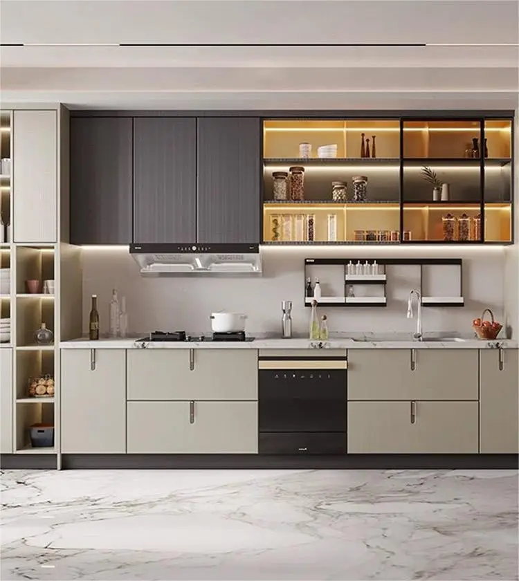 Gabinete de encimera de cuarzo ligero y elegante: eleve la elegancia de su hogar 1