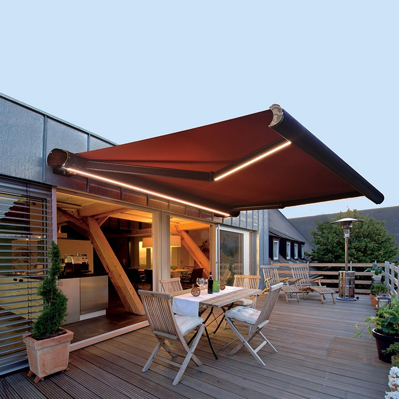 Wish Outdoor ადვილად აწყობილი ვერტიკალური ჩარდახი ცხელი იყიდება დისტანციური მართვის გასაწევი ტერასის ჩარდახი 1