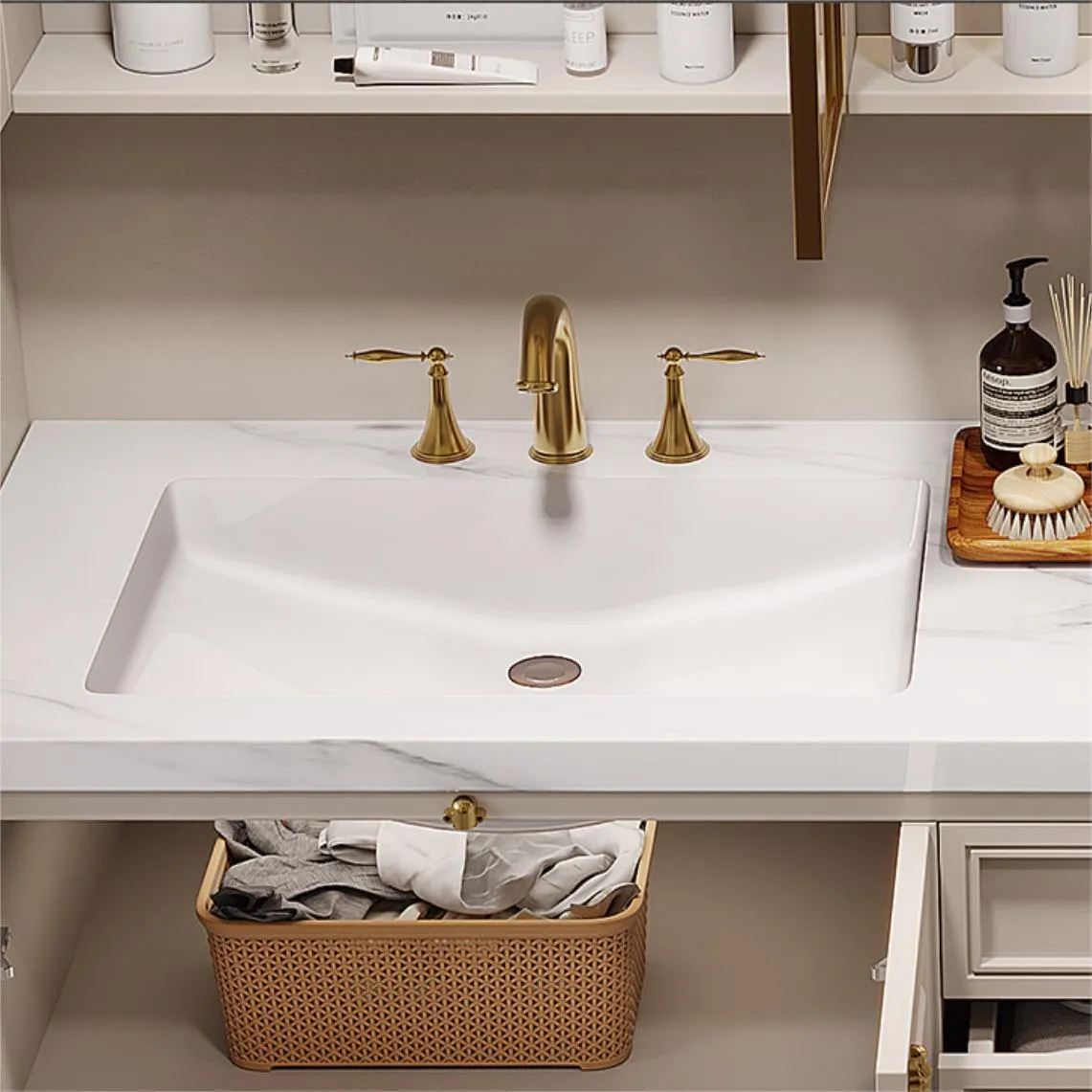 Proveedor de tocadores de baño dobles independientes de la marca Stvanica 7