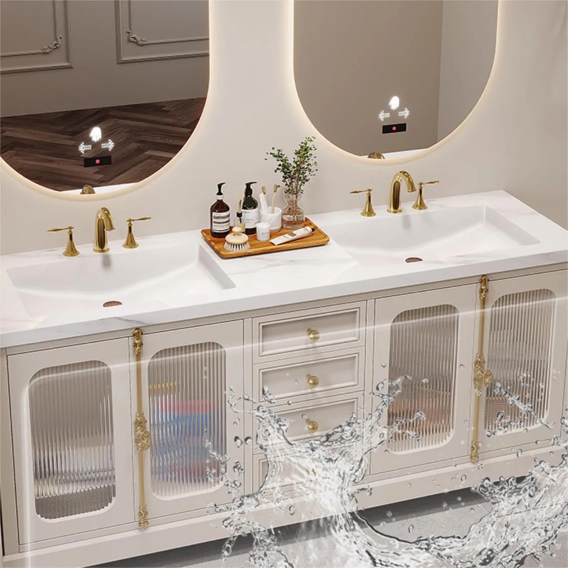 Proveedor de tocadores de baño dobles independientes de la marca Stvanica 6