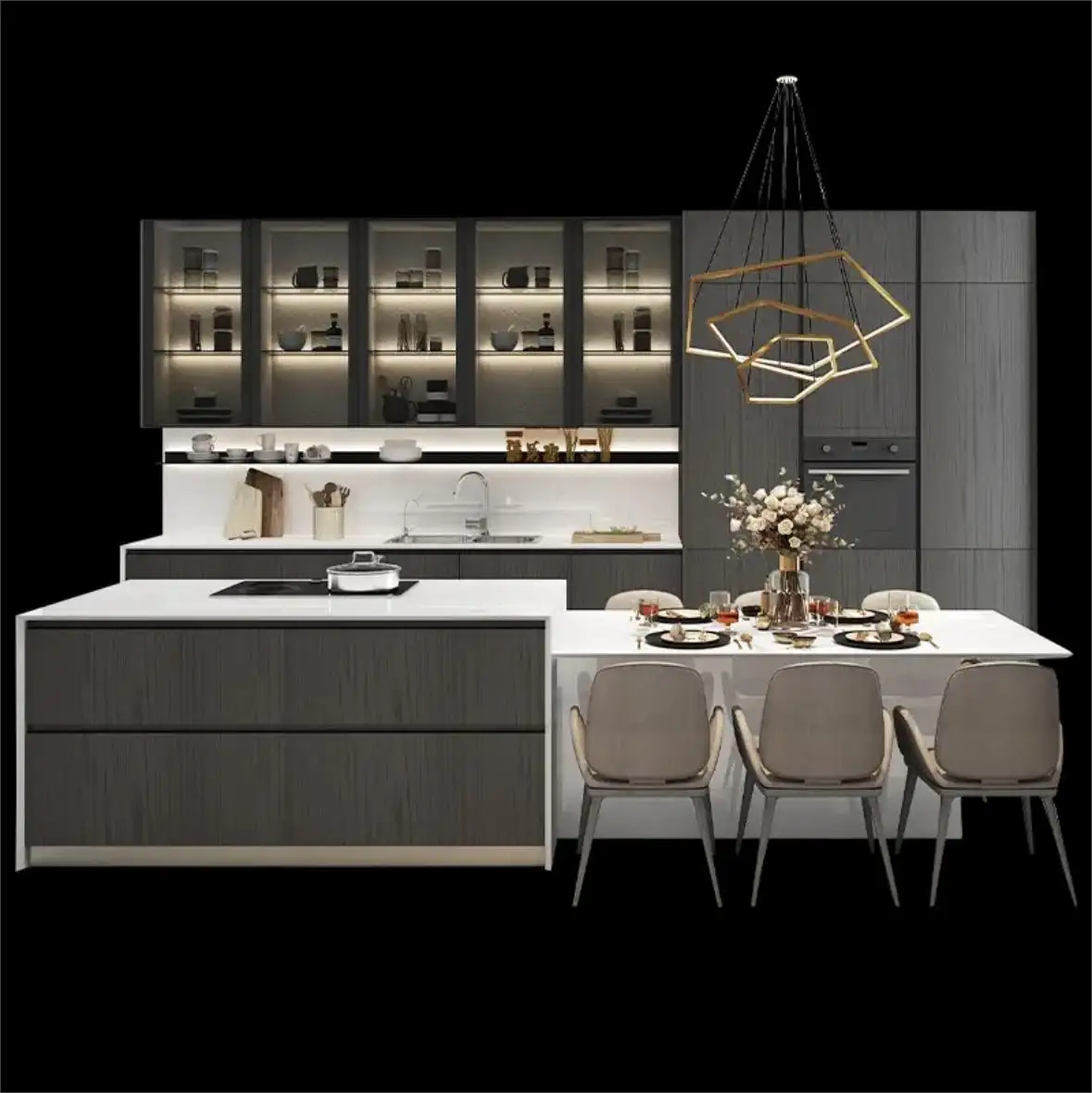 Hot Glass Front Kitchen Wall Cabinets with Glass Doors Stvanica Brand 10