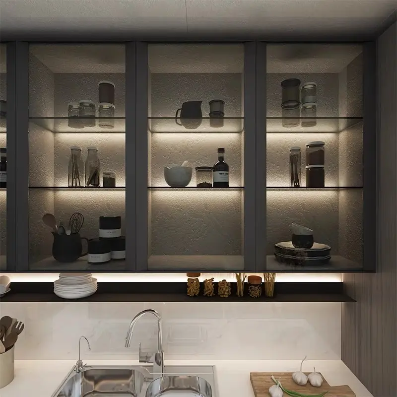 Hot Glass Front Kitchen Wall Cabinets with Glass Doors Stvanica Brand 3