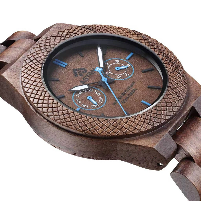 Real 5ATM fashion high quality quartz movement men wooden watches 1