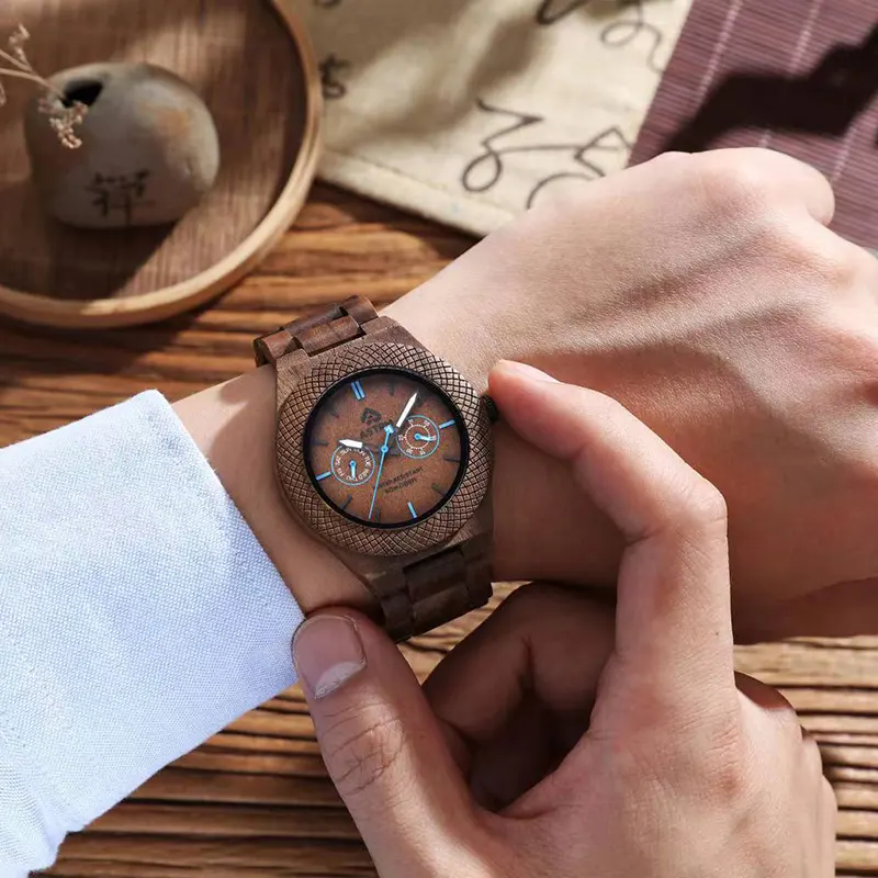 Luxury Wooden Watches Unisex SEIRAL Company Miyota 6P25 Quartz Movement 6