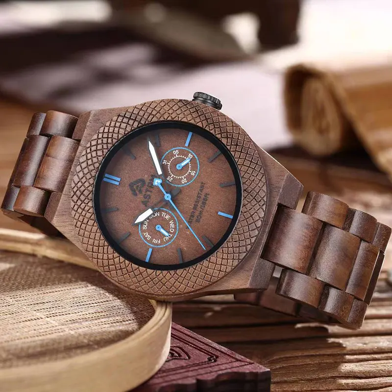 Luxury Wooden Watches Unisex SEIRAL Company Miyota 6P25 Quartz Movement 5