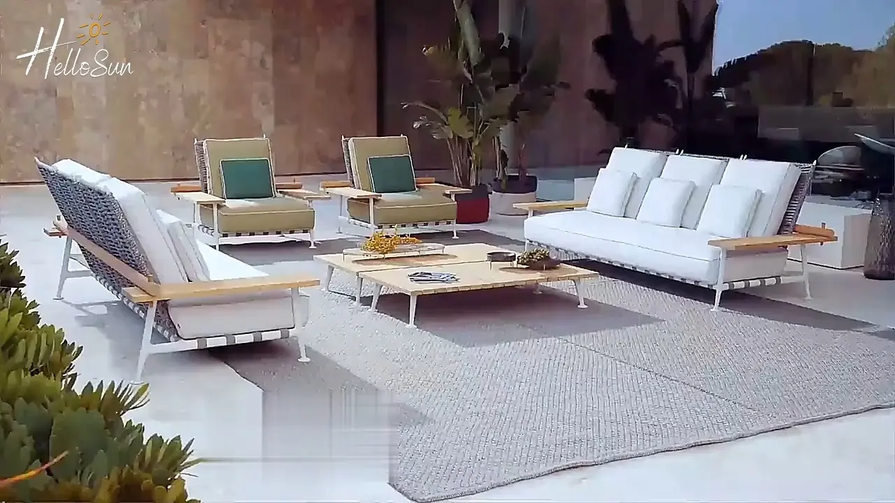 Outdoor Wooden Sofa Set: Comfort and Style for Your Outdoor Living Space HS-2020 1