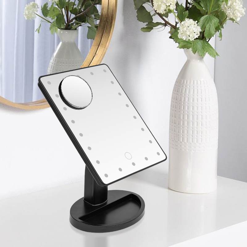 Custom Desktop Vanity Mirror With Lights And Magnifier - SK1603 2