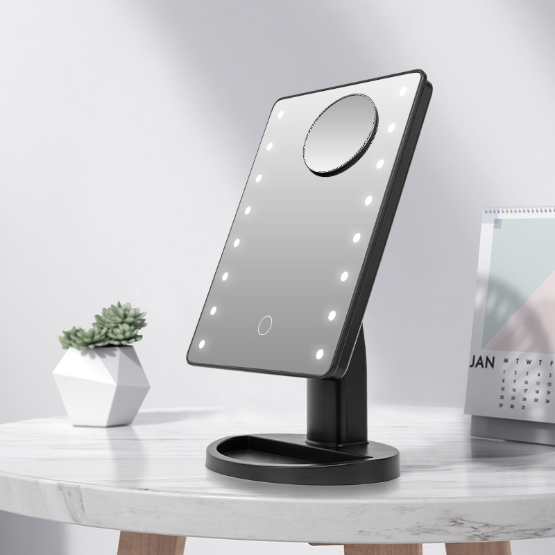 Custom Desktop Vanity Mirror With Lights And Magnifier - SK1603 1