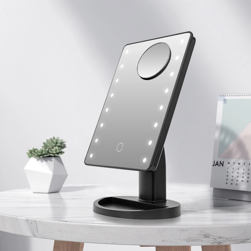 Custom Desktop Vanity Mirror With Lights And Magnifier - SK1603 1