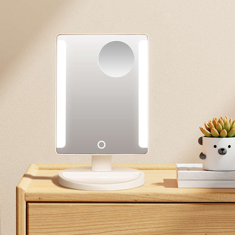 Custom Desktop Vanity Mirror With Lights And Magnifier - SK1603 3