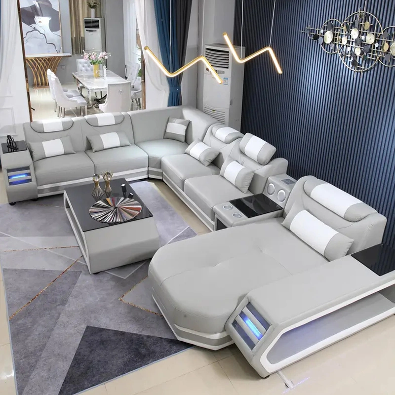 LED and music function living room sofa set furniture 1