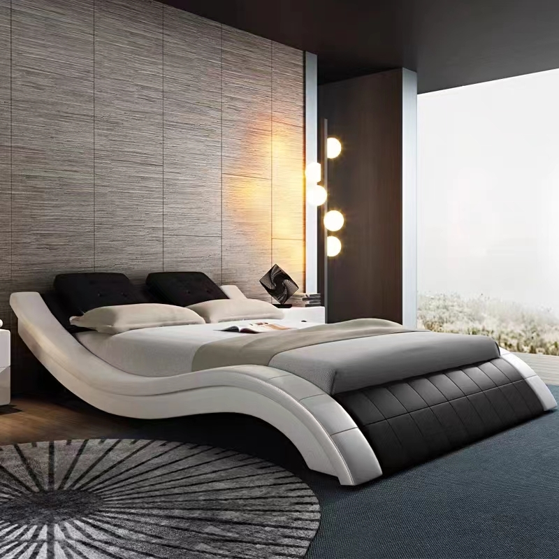 LED lighting, Bluetooth connection playback, backrest vibration massage, king bed-1702619219177853 1