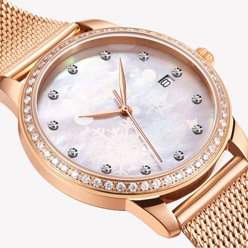 Stainless Steel Black Quartz Watch SEIRAL Women Japanese Quartz Movement+3H Date 2