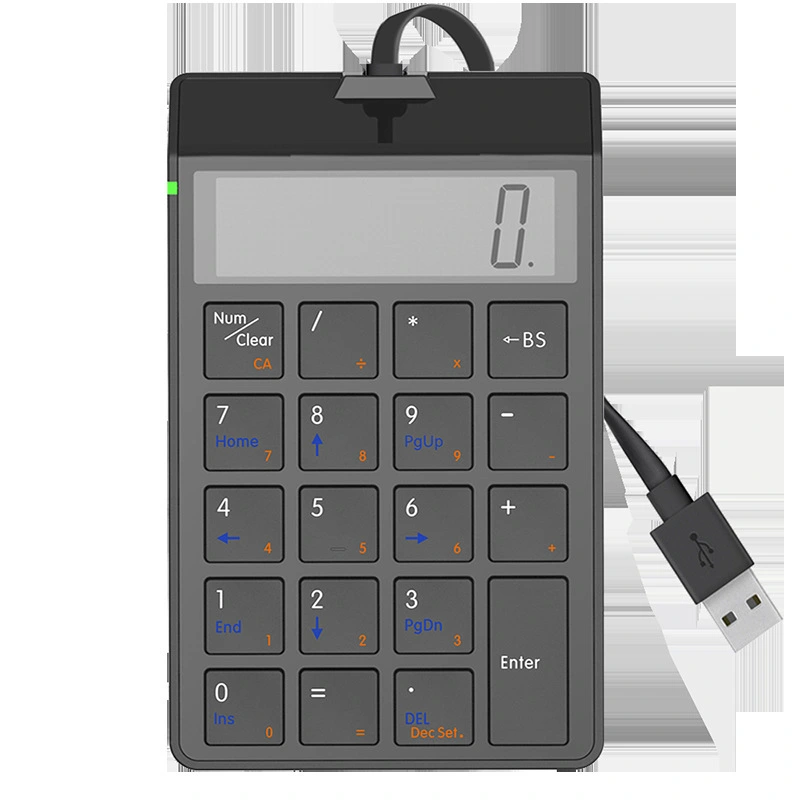 Pavé numérique filaire pour machine Eftpos : Tecsee 19 touches, mini écran, calculatrice financière noire 1