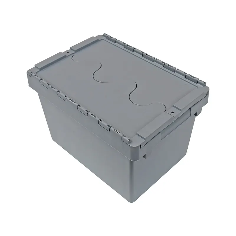 Plastic Storage Bins with Attached Lids-1 2