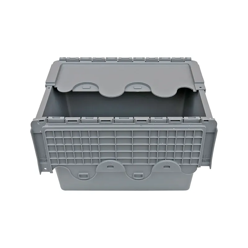 Plastic Storage Bins with Attached Lids-1 4