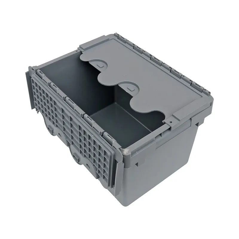 Plastic Storage Bins with Attached Lids-1 5